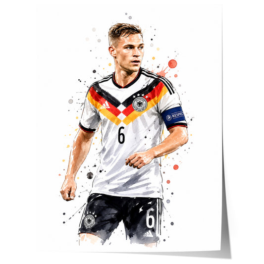 Deutschland Fussball Poster · Geschenkidee · Aquarell Sport Wandbild · Deko Print ohne Rahmen