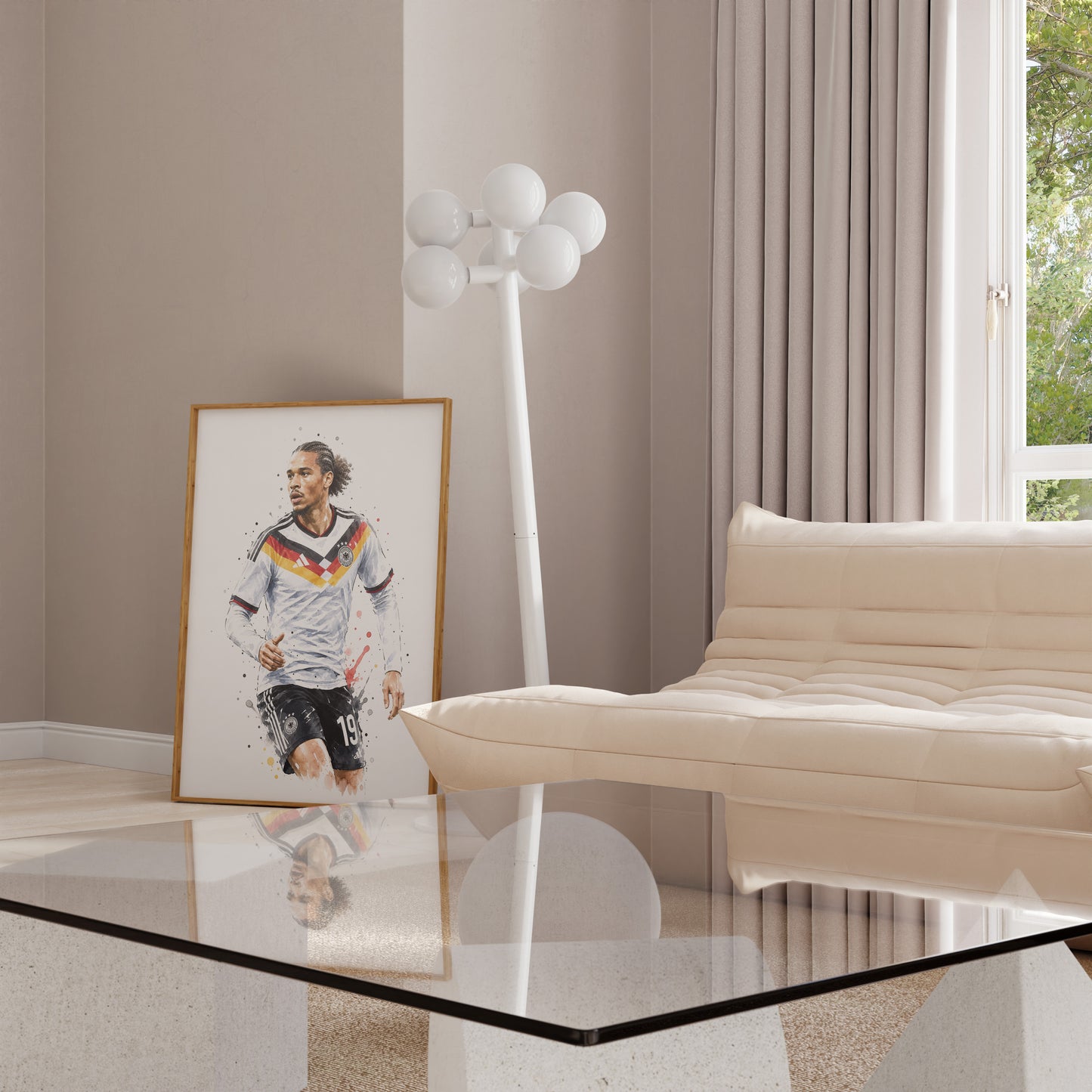 Fußball Poster Deutschland Spieler · Geschenkidee · Aquarell Sport Wandbild · Deko Print ohne Rahmen