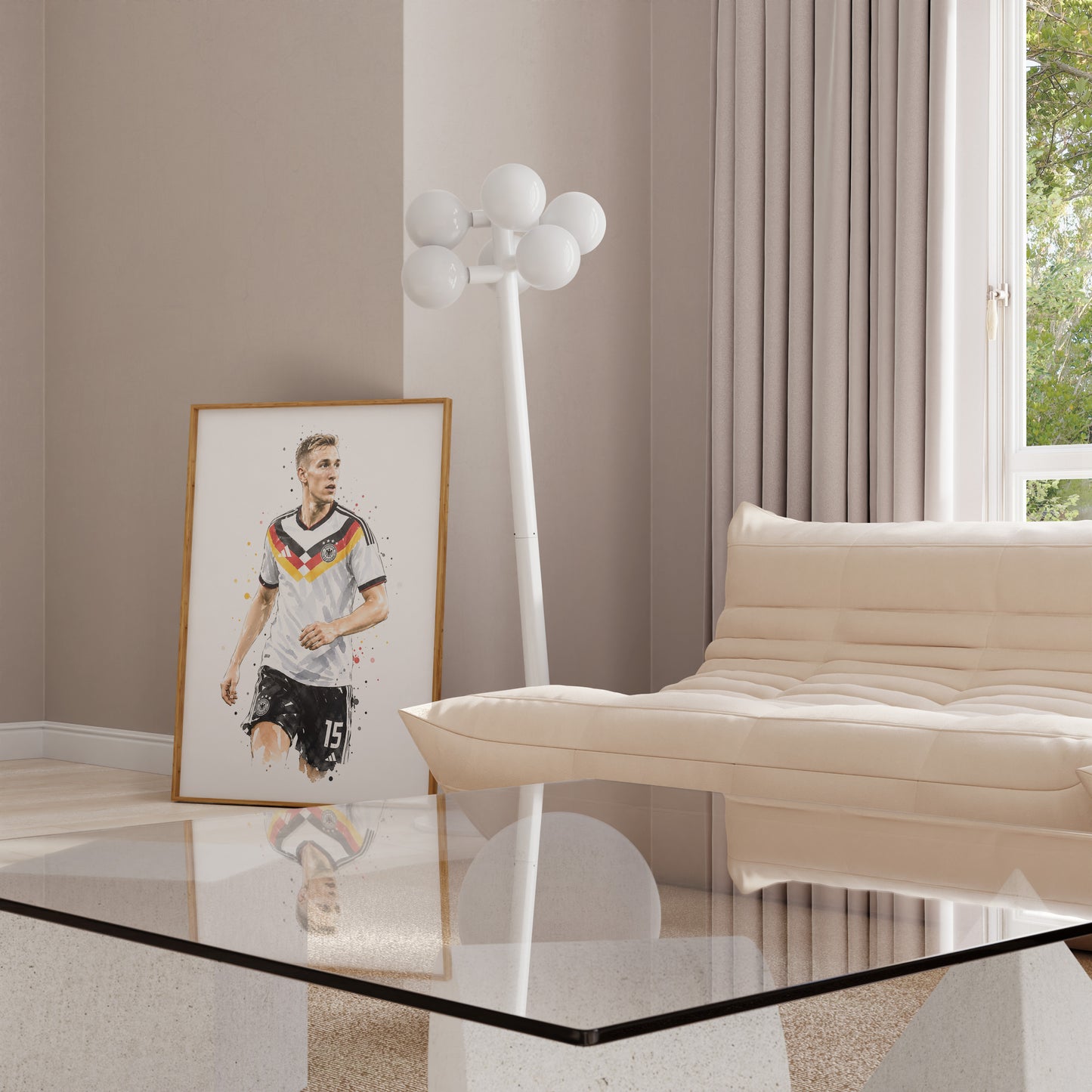 Fußball Poster Deutschland Spieler · Geschenkidee · Aquarell Sport Wandbild · Deko Print ohne Rahmen