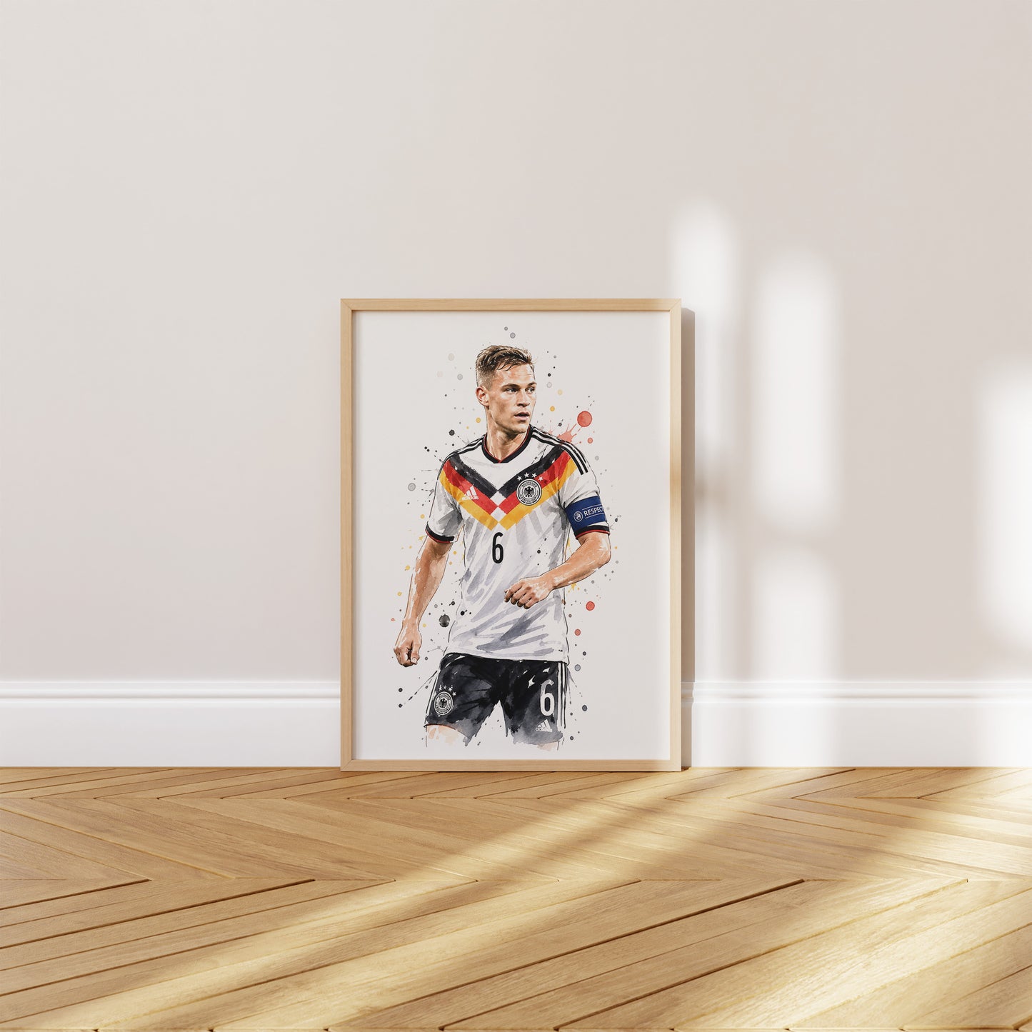 Fußball Poster Deutschland Spieler · Geschenkidee · Aquarell Sport Wandbild · Deko Print ohne Rahmen