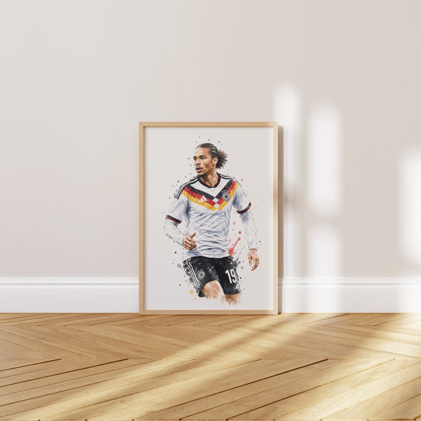 Fußball Poster Deutschland Spieler · Geschenkidee · Aquarell Sport Wandbild · Deko Print ohne Rahmen