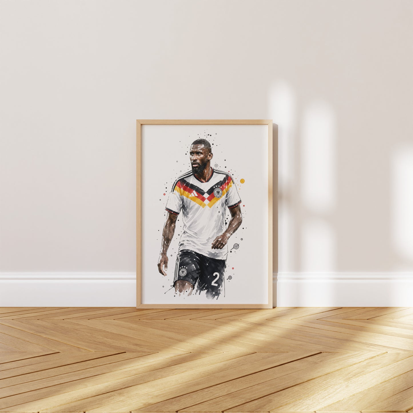 Fußball Poster Deutschland Spieler · Geschenkidee · Aquarell Sport Wandbild · Deko Print ohne Rahmen