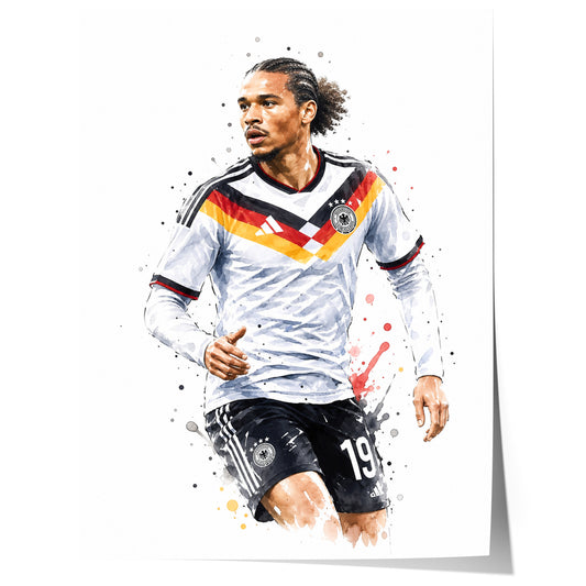 Deutschland Fussball Poster · Geschenkidee · Aquarell Sport Wandbild · Deko Print ohne Rahmen