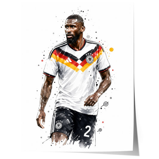 Deutschland Fussball Poster · Geschenkidee · Aquarell Sport Wandbild · Deko Print ohne Rahmen