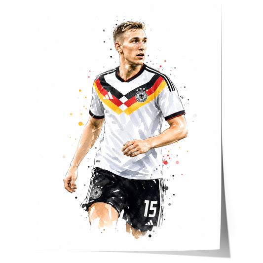 Deutschland Fussball Poster · Geschenkidee · Aquarell Sport Wandbild · Deko Print ohne Rahmen