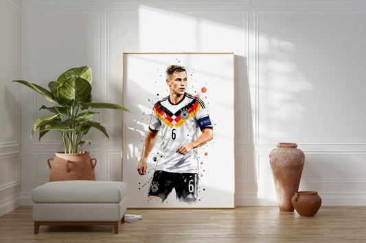 Fußball Poster Deutschland Spieler · Geschenkidee · Aquarell Sport Wandbild · Deko Print ohne Rahmen