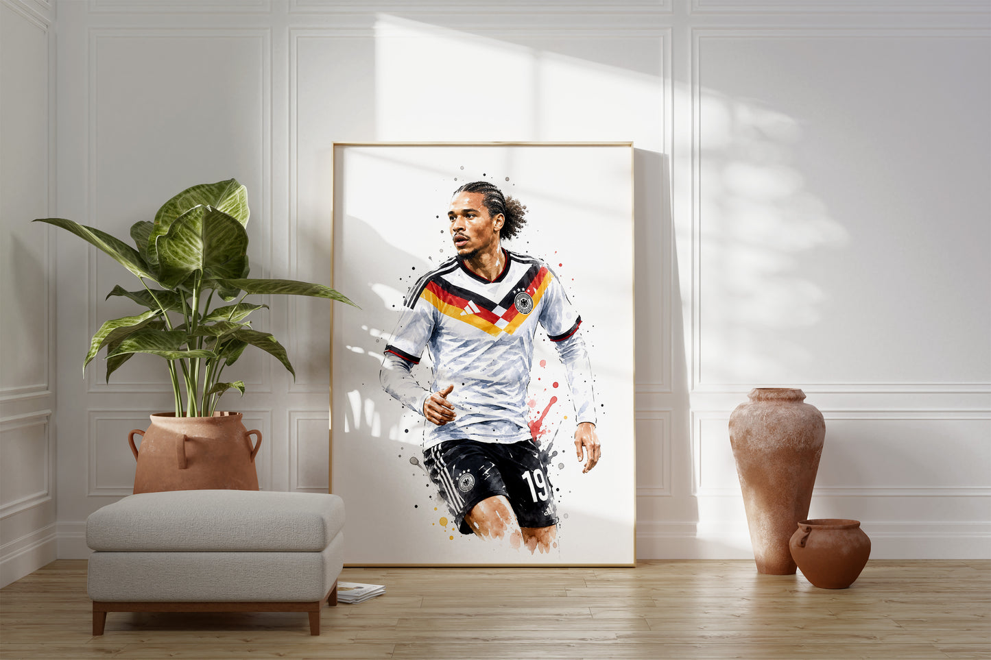 Fußball Poster Deutschland Spieler · Geschenkidee · Aquarell Sport Wandbild · Deko Print ohne Rahmen