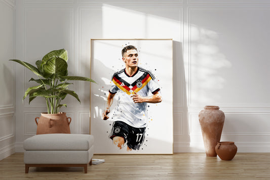 Fußball Poster Deutschland Spieler · Geschenkidee · Aquarell Sport Wandbild · Deko Print ohne Rahmen
