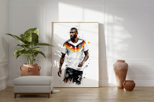 Fußball Poster Deutschland Spieler · Geschenkidee · Aquarell Sport Wandbild · Deko Print ohne Rahmen