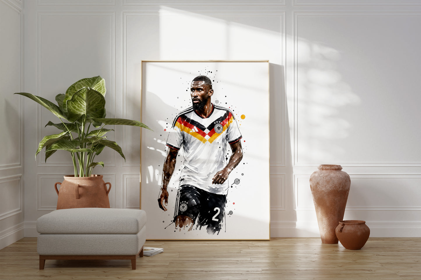 Fußball Poster Deutschland Spieler · Geschenkidee · Aquarell Sport Wandbild · Deko Print ohne Rahmen