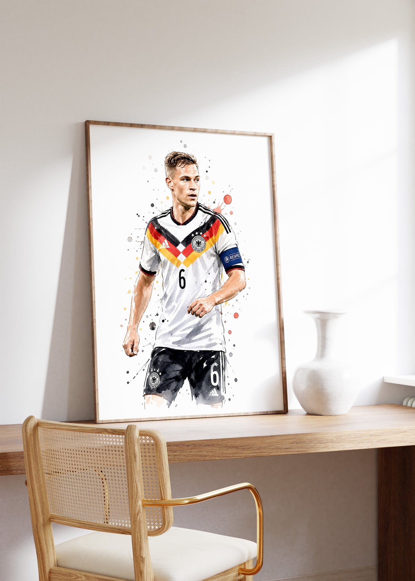 Fußball Poster Deutschland Spieler · Geschenkidee · Aquarell Sport Wandbild · Deko Print ohne Rahmen