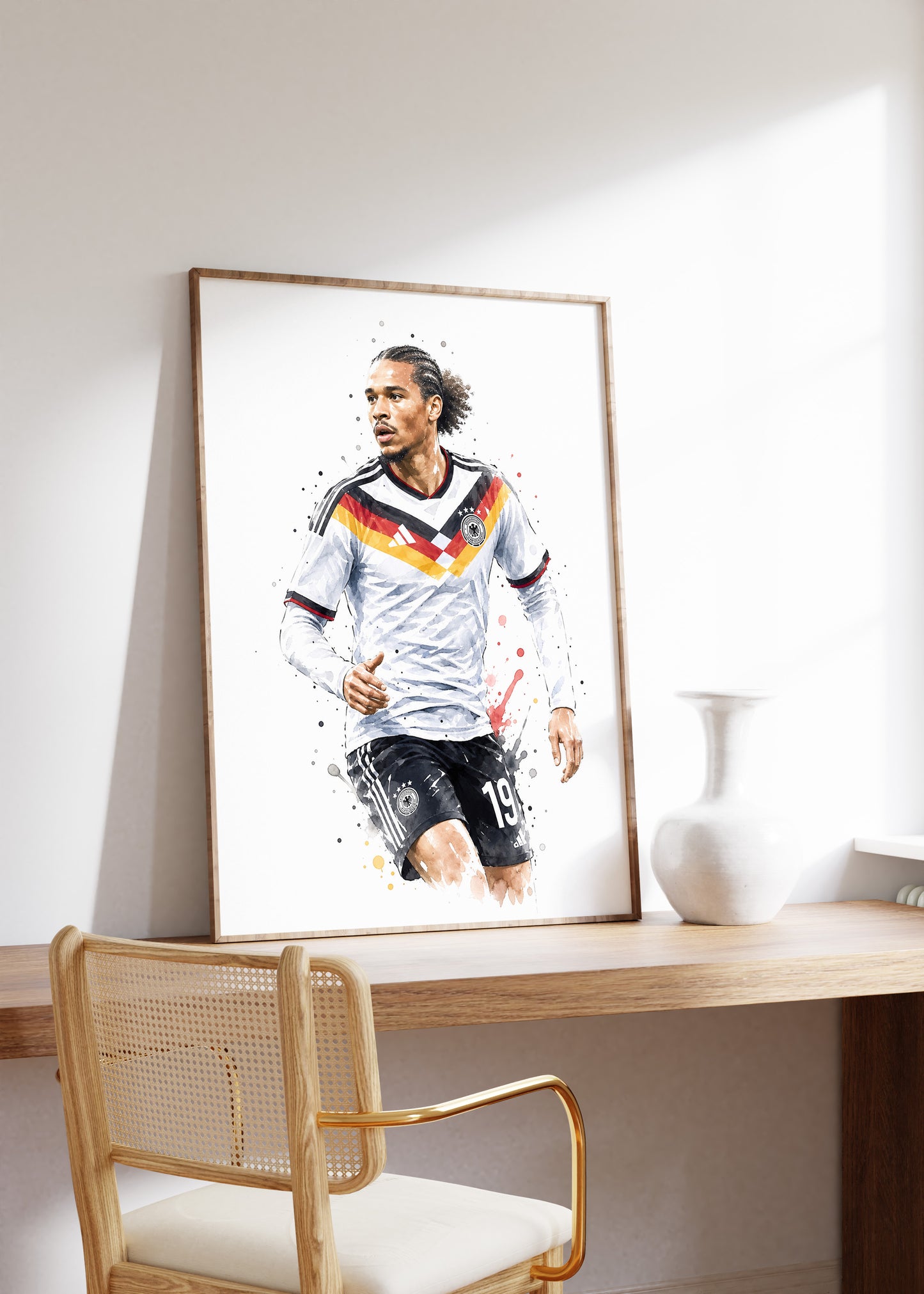 Fußball Poster Deutschland Spieler · Geschenkidee · Aquarell Sport Wandbild · Deko Print ohne Rahmen