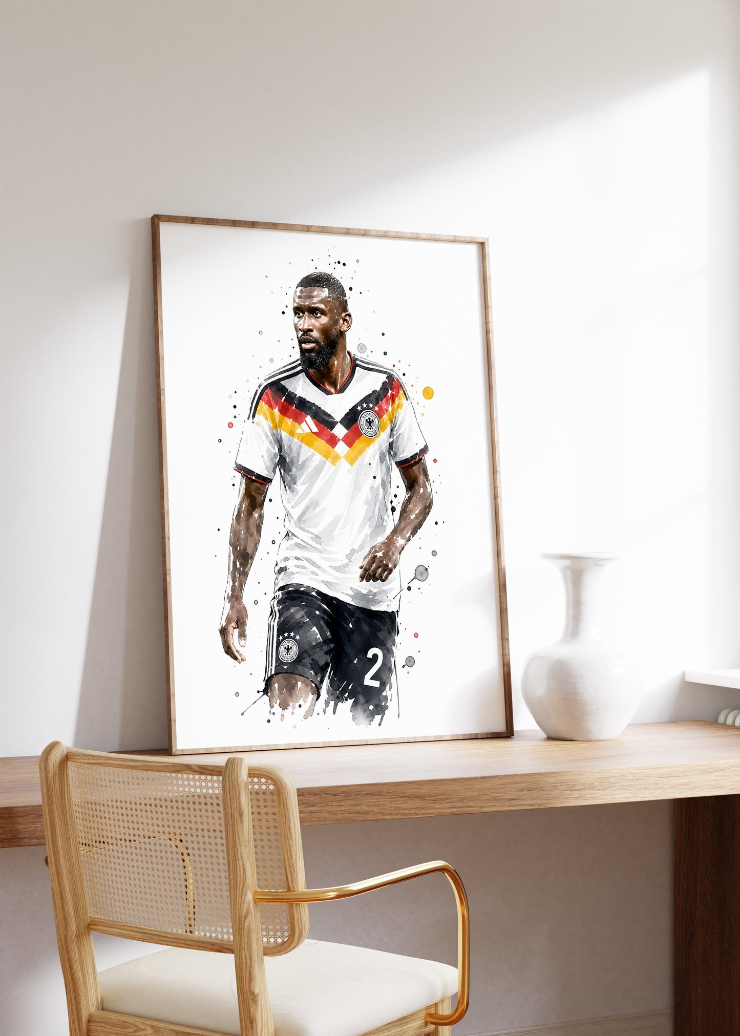 Fußball Poster Deutschland Spieler · Geschenkidee · Aquarell Sport Wandbild · Deko Print ohne Rahmen