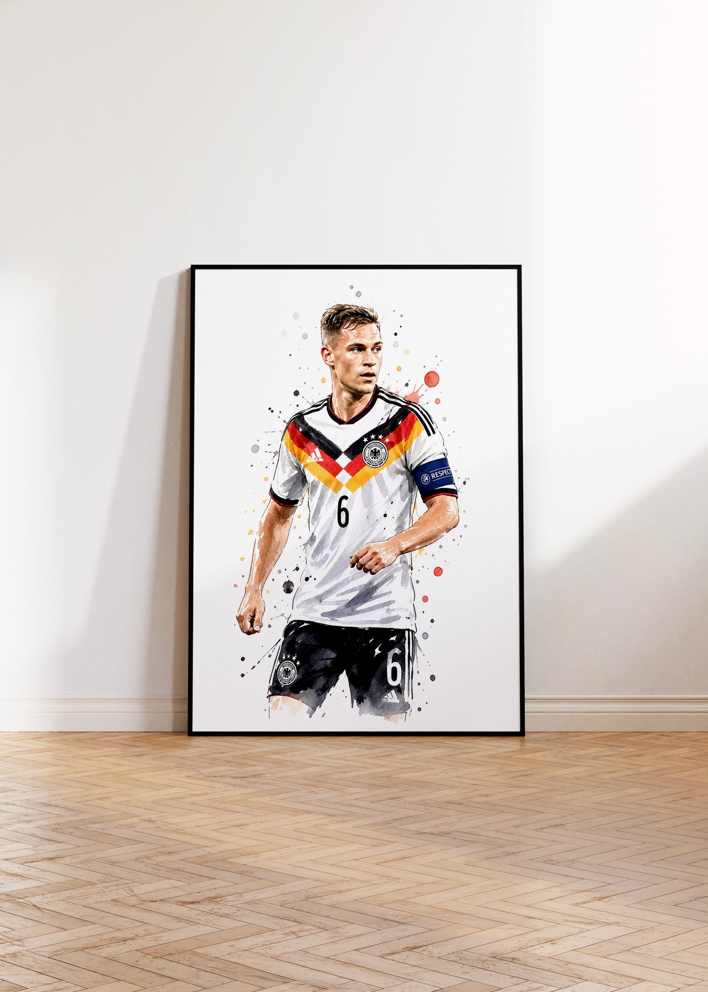 Fußball Poster Deutschland Spieler · Geschenkidee · Aquarell Sport Wandbild · Deko Print ohne Rahmen