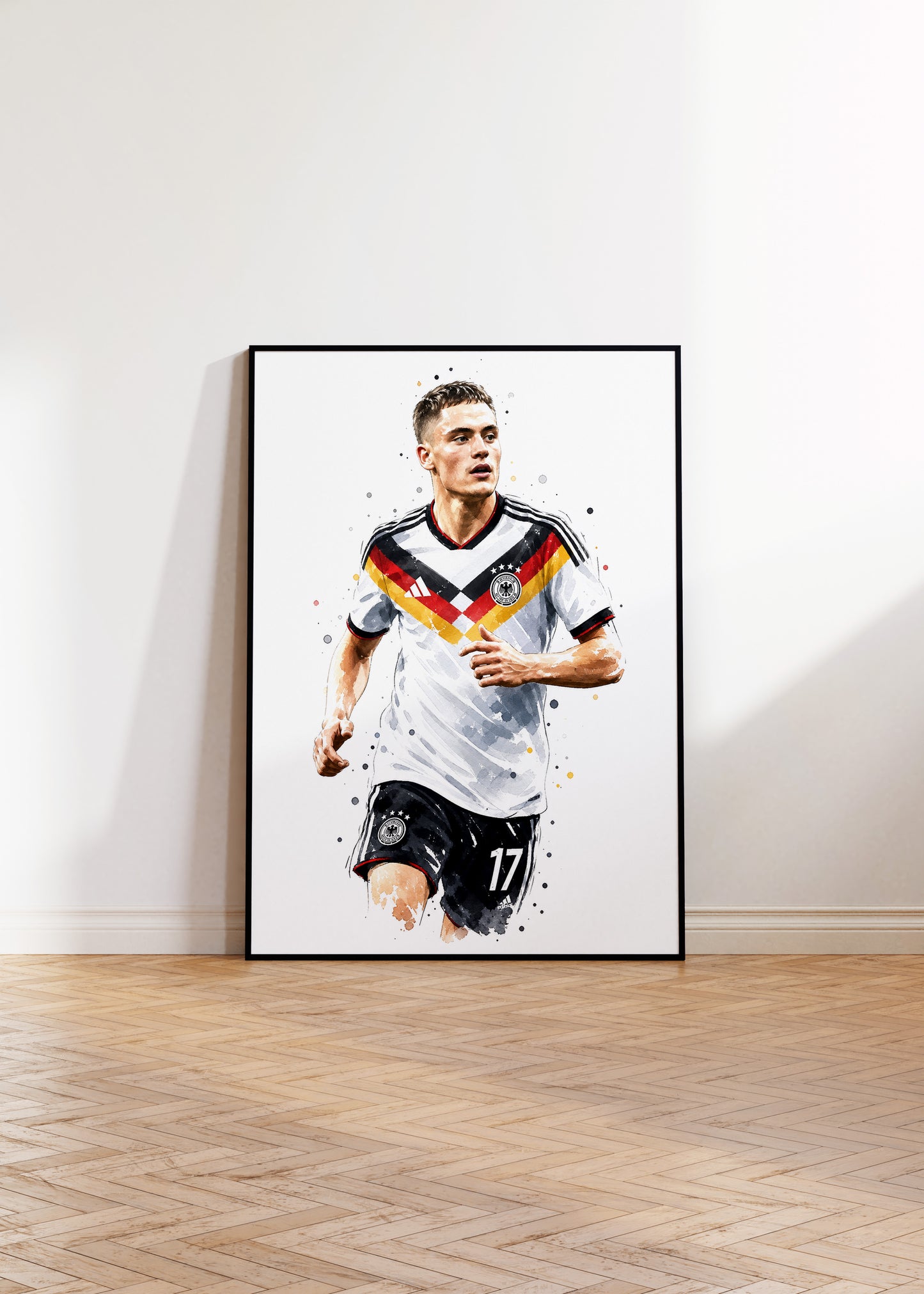 Fußball Poster Deutschland Spieler · Geschenkidee · Aquarell Sport Wandbild · Deko Print ohne Rahmen