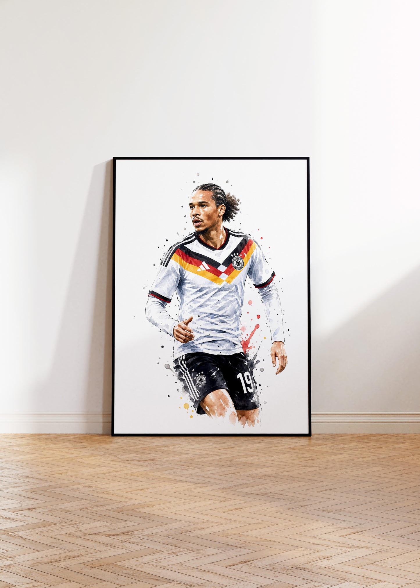 Fußball Poster Deutschland Spieler · Geschenkidee · Aquarell Sport Wandbild · Deko Print ohne Rahmen