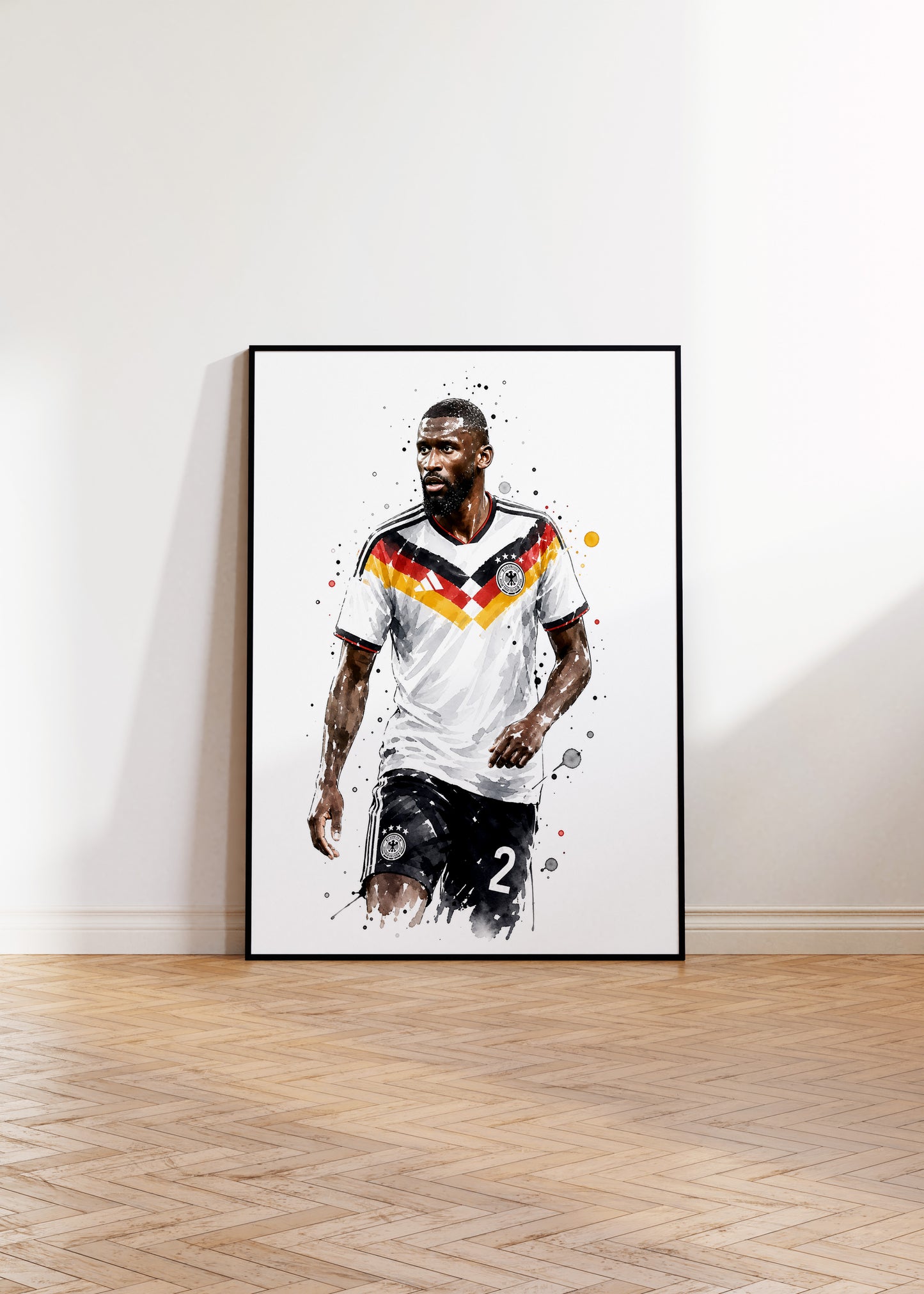 Fußball Poster Deutschland Spieler · Geschenkidee · Aquarell Sport Wandbild · Deko Print ohne Rahmen