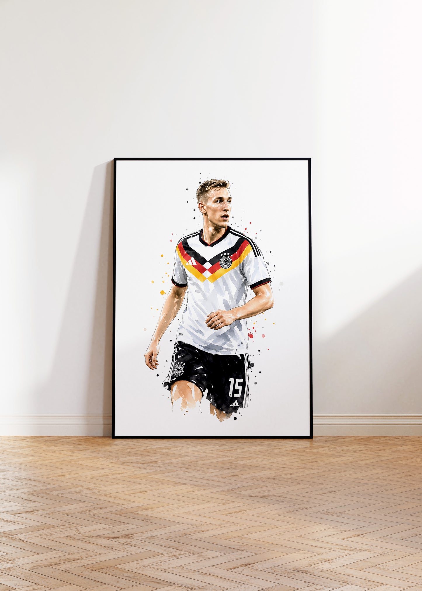 Fußball Poster Deutschland Spieler · Geschenkidee · Aquarell Sport Wandbild · Deko Print ohne Rahmen
