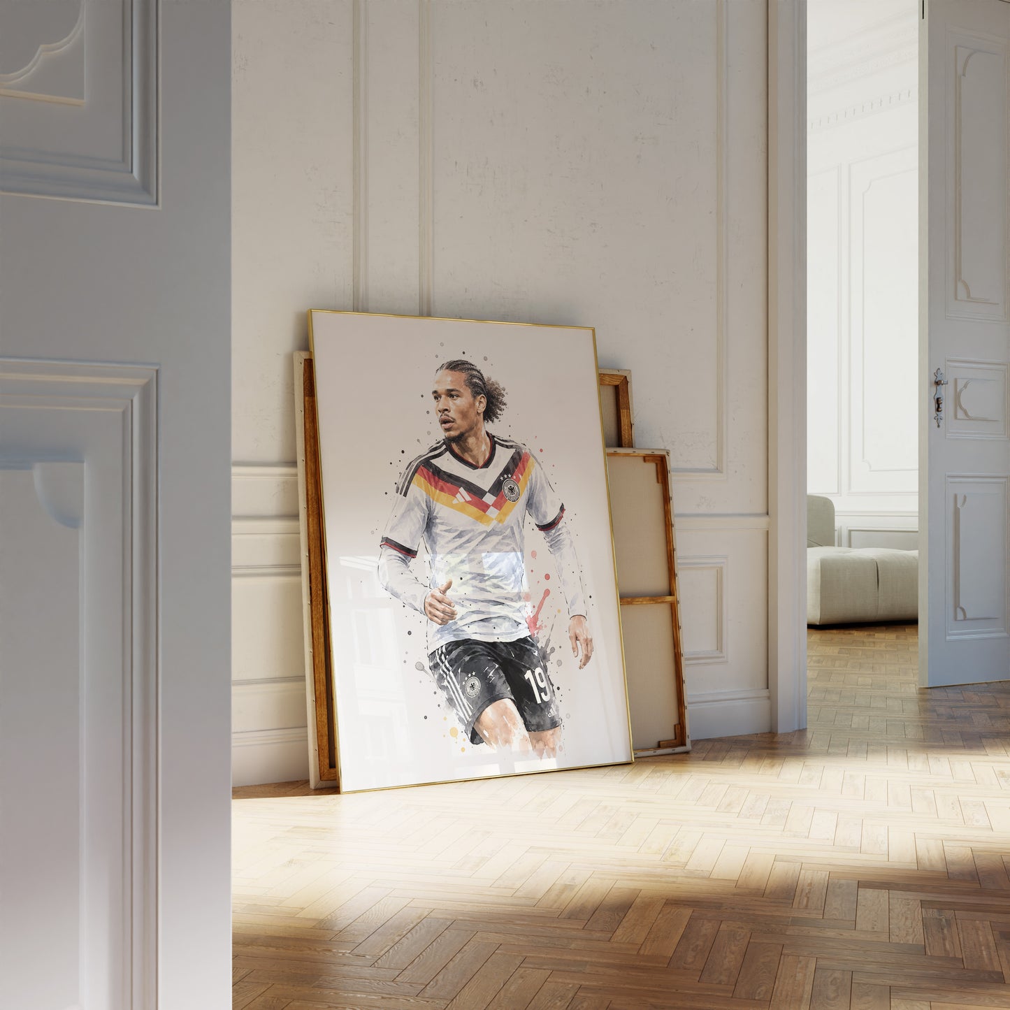 Fußball Poster Deutschland Spieler · Geschenkidee · Aquarell Sport Wandbild · Deko Print ohne Rahmen