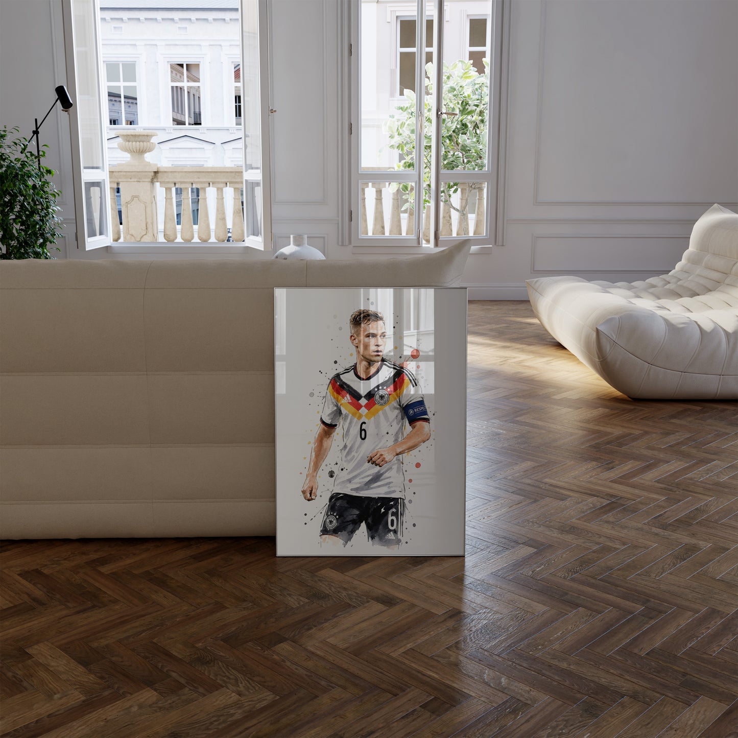 Fußball Poster Deutschland Spieler · Geschenkidee · Aquarell Sport Wandbild · Deko Print ohne Rahmen