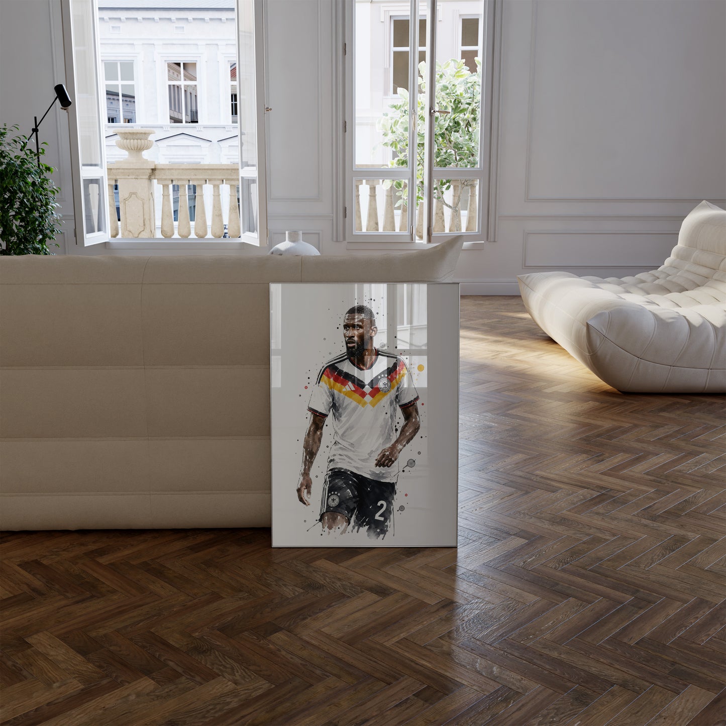 Fußball Poster Deutschland Spieler · Geschenkidee · Aquarell Sport Wandbild · Deko Print ohne Rahmen