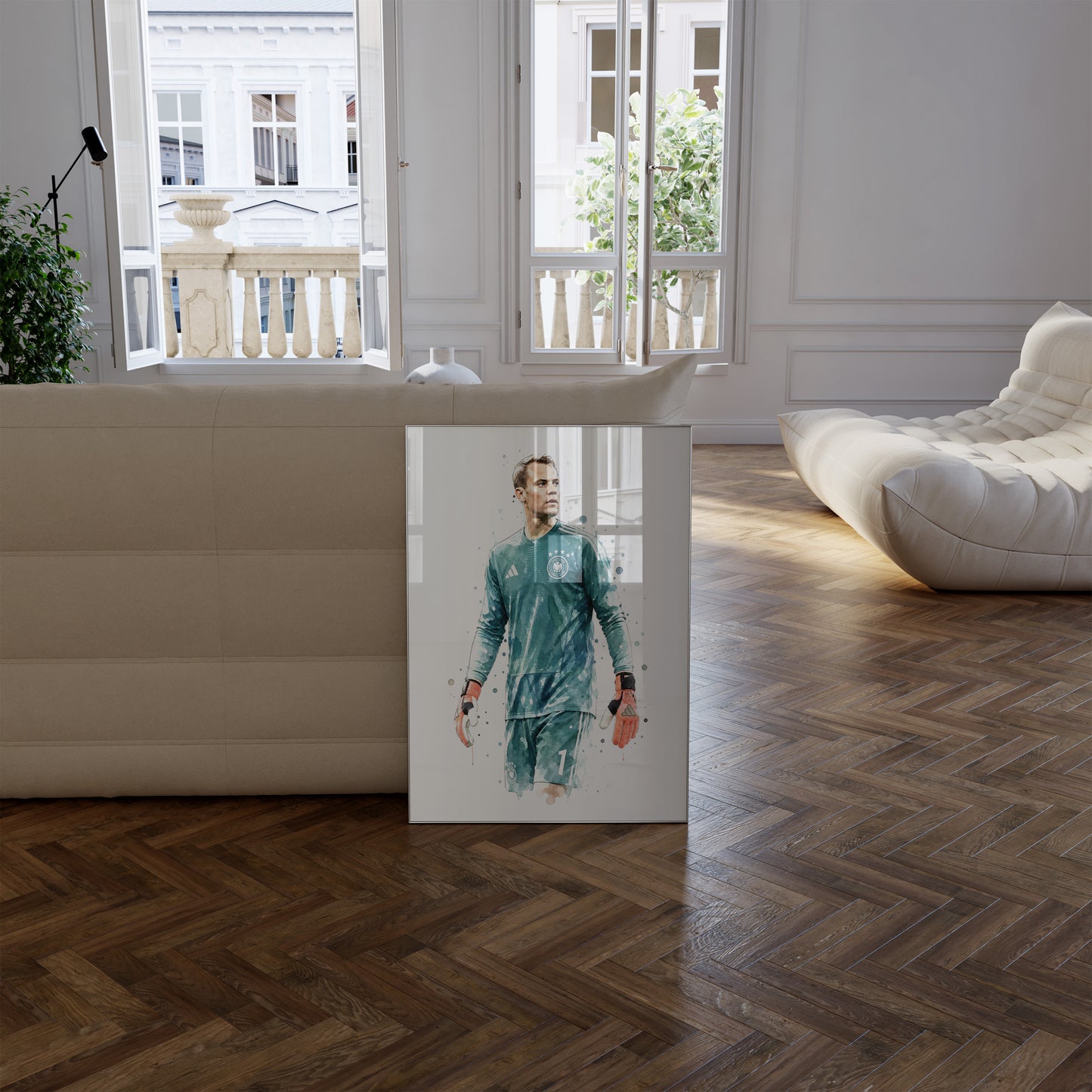 Fußball Poster Deutschland Spieler · Geschenkidee · Aquarell Sport Wandbild · Deko Print ohne Rahmen