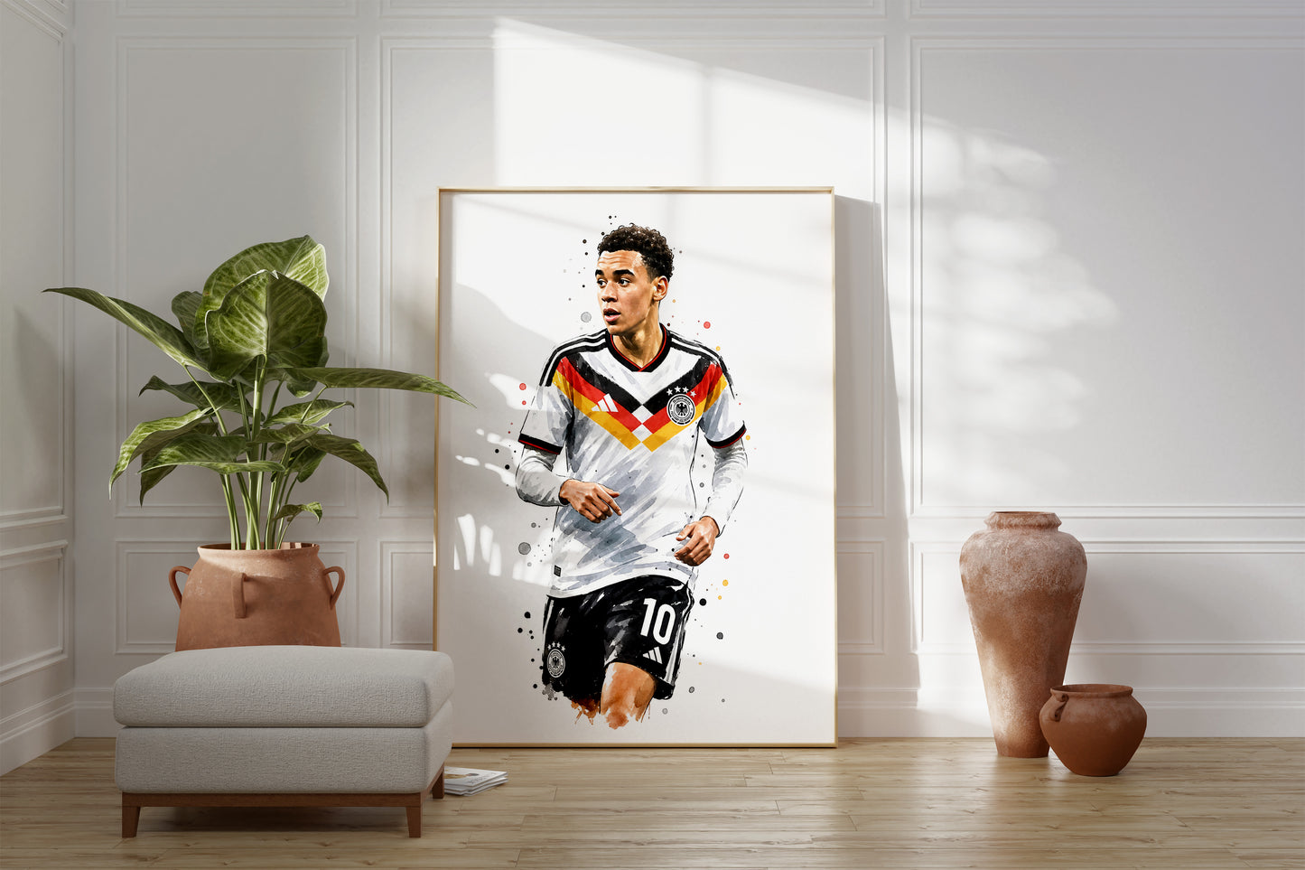 Fußball Poster Deutschland Spieler · Geschenkidee · Aquarell Sport Wandbild · Deko Print ohne Rahmen