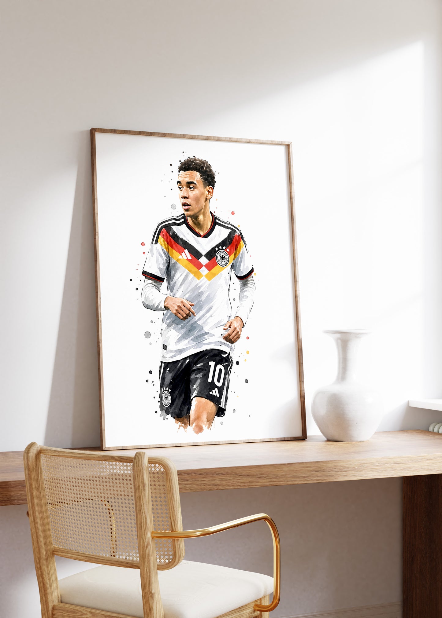Fußball Poster Deutschland Spieler · Geschenkidee · Aquarell Sport Wandbild · Deko Print ohne Rahmen