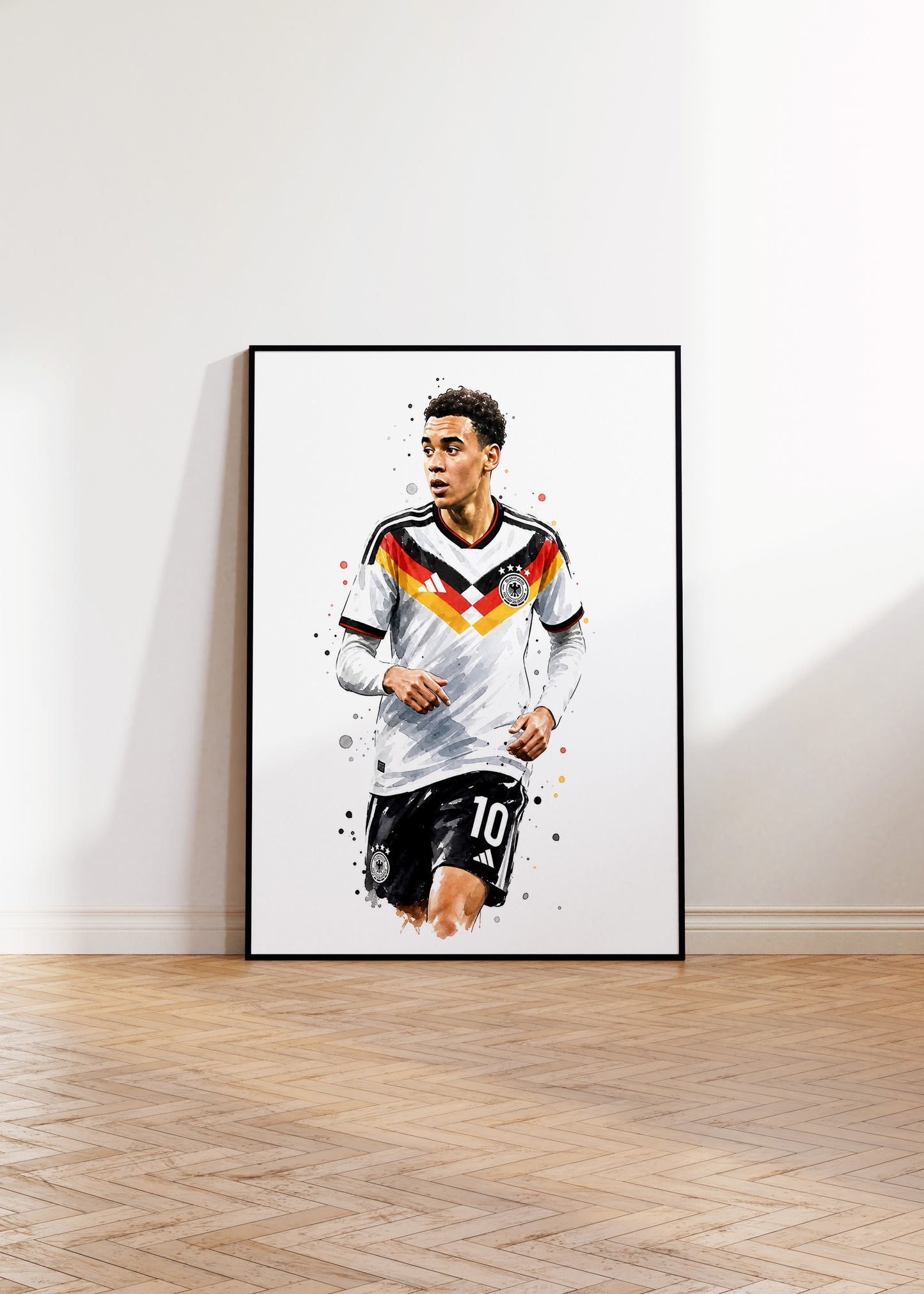 Fußball Poster Deutschland Spieler · Geschenkidee · Aquarell Sport Wandbild · Deko Print ohne Rahmen