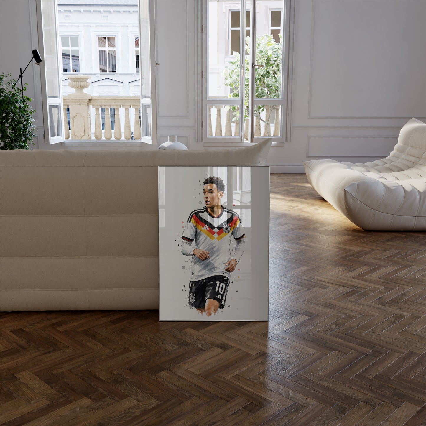 Fußball Poster Deutschland Spieler · Geschenkidee · Aquarell Sport Wandbild · Deko Print ohne Rahmen
