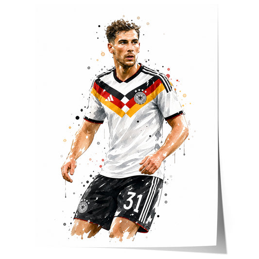 Deutschland Fussball Poster · Geschenkidee · Aquarell Sport Wandbild · Deko Print ohne Rahmen