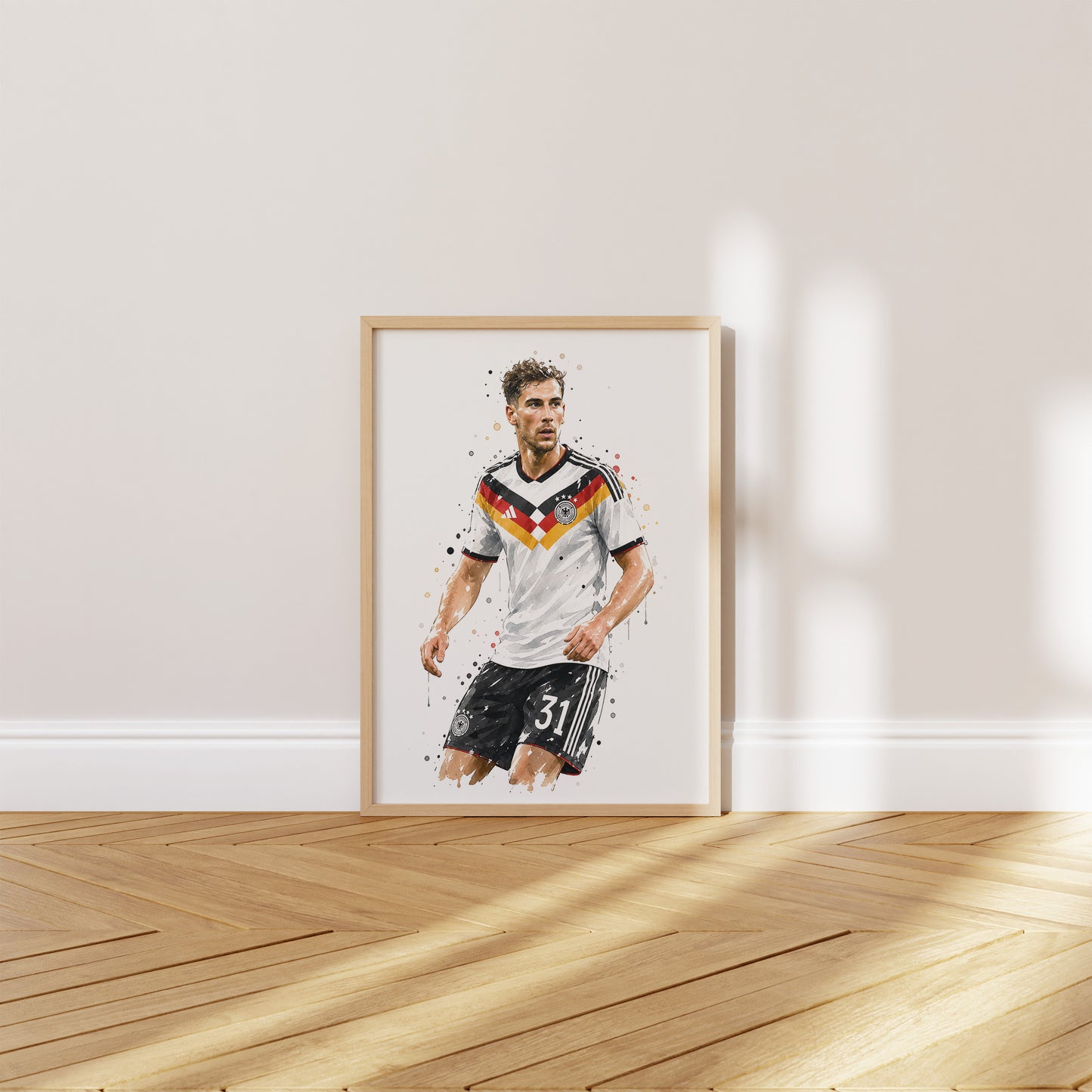 Fußball Poster Deutschland Spieler · Geschenkidee · Aquarell Sport Wandbild · Deko Print ohne Rahmen
