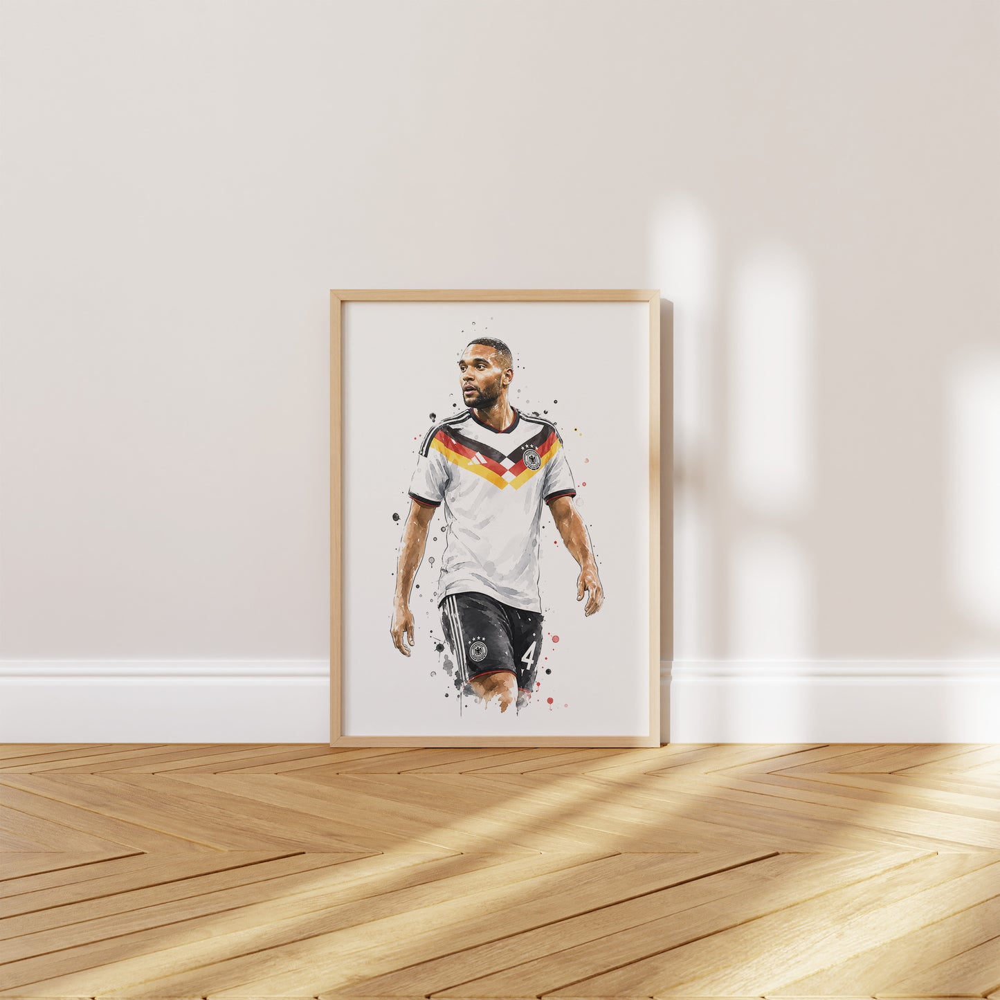 Fußball Poster Deutschland Spieler · Geschenkidee · Aquarell Sport Wandbild · Deko Print ohne Rahmen