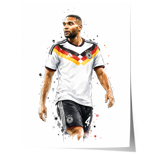 Deutschland Fussball Poster · Geschenkidee · Aquarell Sport Wandbild · Deko Print ohne Rahmen