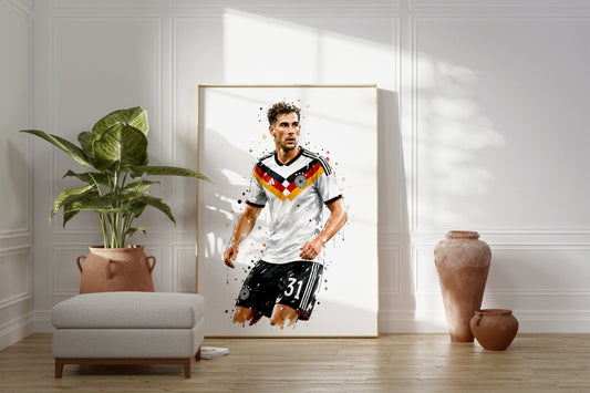 Fußball Poster Deutschland Spieler · Geschenkidee · Aquarell Sport Wandbild · Deko Print ohne Rahmen