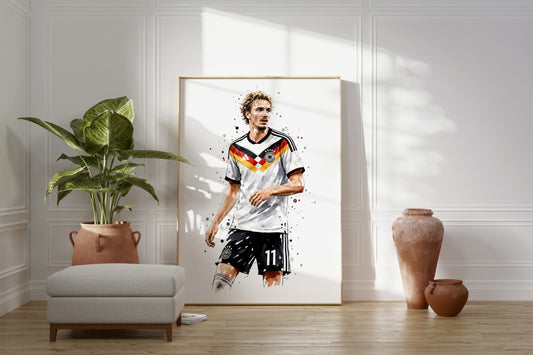 Fußball Poster Deutschland Spieler · Geschenkidee · Aquarell Sport Wandbild · Deko Print ohne Rahmen