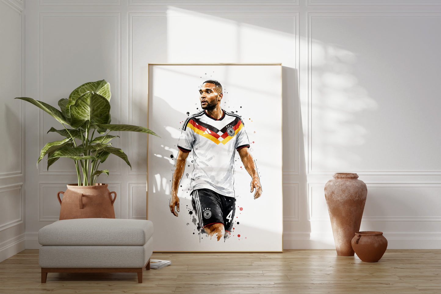 Fußball Poster Deutschland Spieler · Geschenkidee · Aquarell Sport Wandbild · Deko Print ohne Rahmen