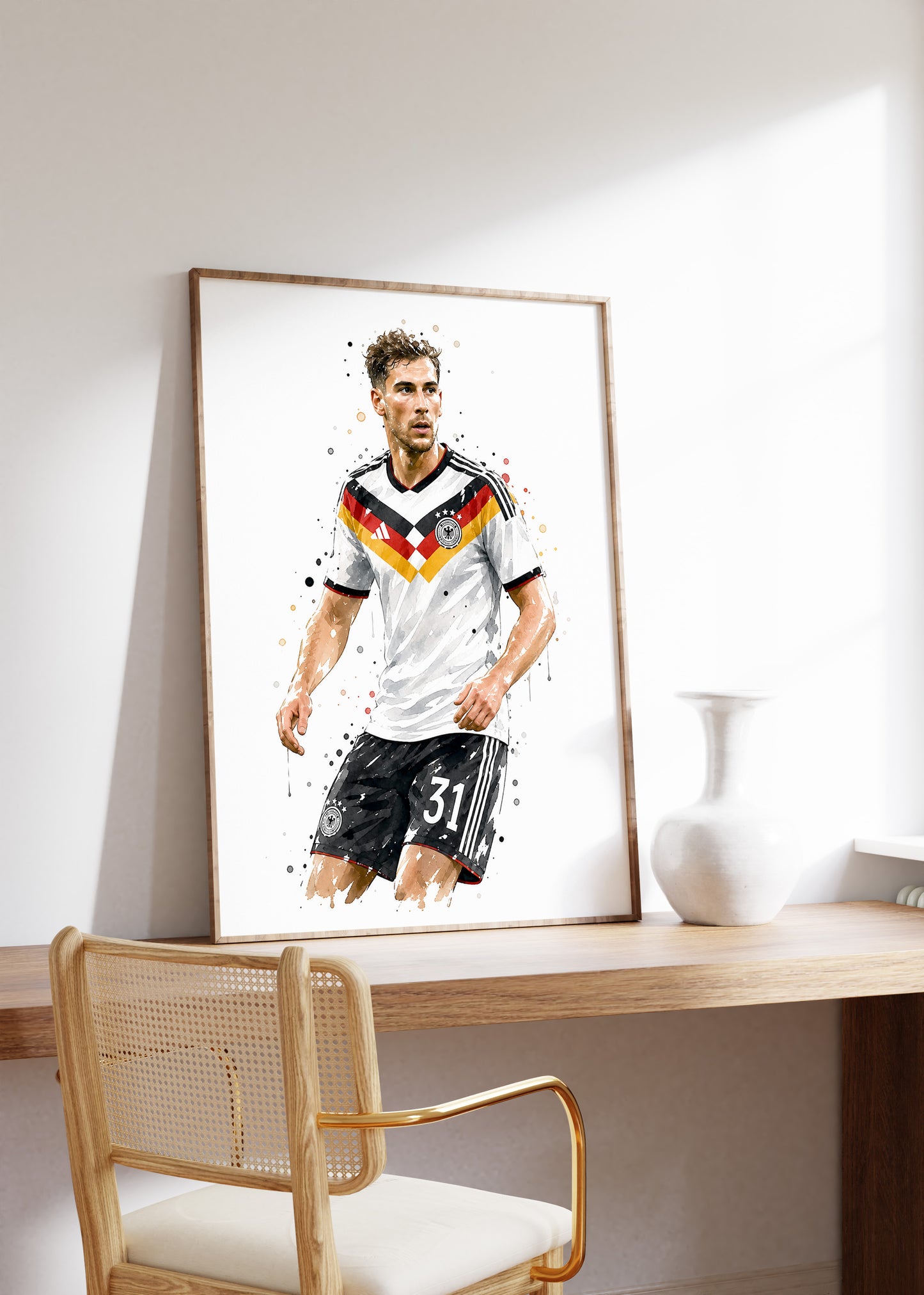 Fußball Poster Deutschland Spieler · Geschenkidee · Aquarell Sport Wandbild · Deko Print ohne Rahmen