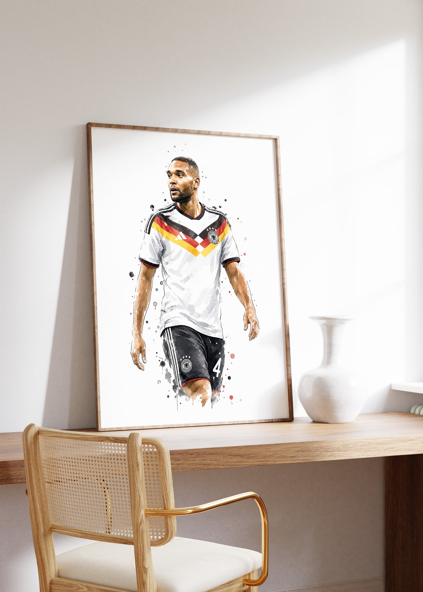 Fußball Poster Deutschland Spieler · Geschenkidee · Aquarell Sport Wandbild · Deko Print ohne Rahmen