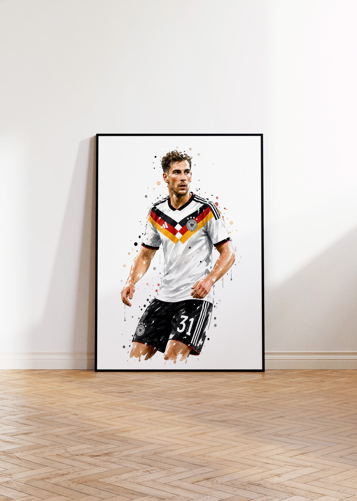Fußball Poster Deutschland Spieler · Geschenkidee · Aquarell Sport Wandbild · Deko Print ohne Rahmen