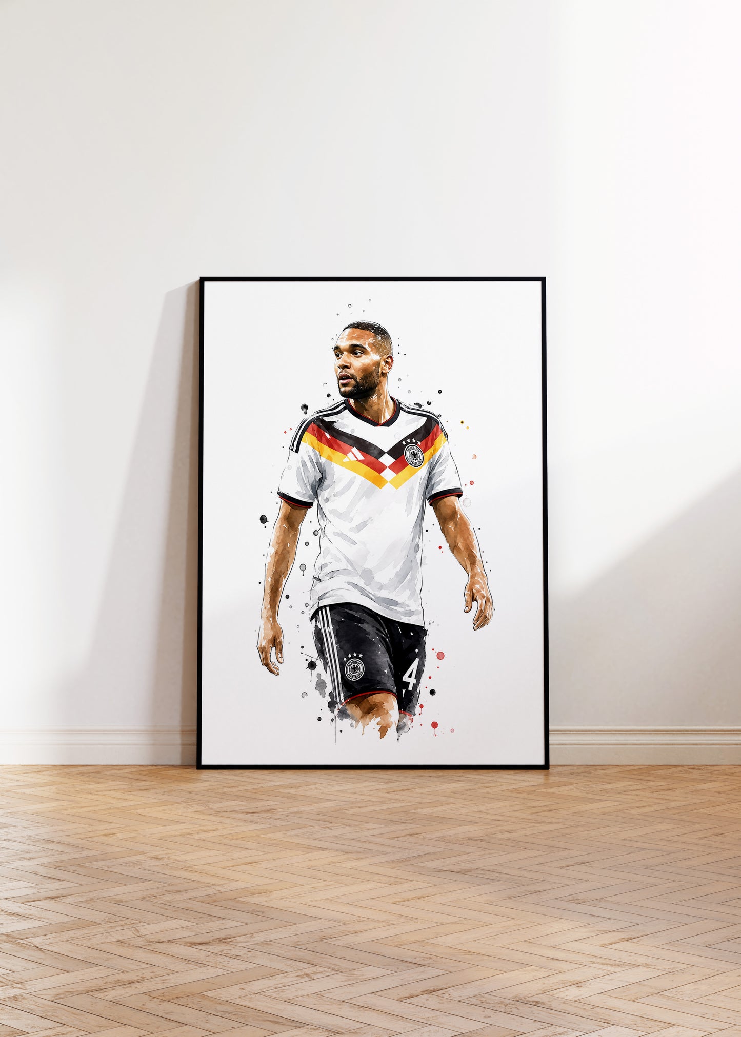 Fußball Poster Deutschland Spieler · Geschenkidee · Aquarell Sport Wandbild · Deko Print ohne Rahmen