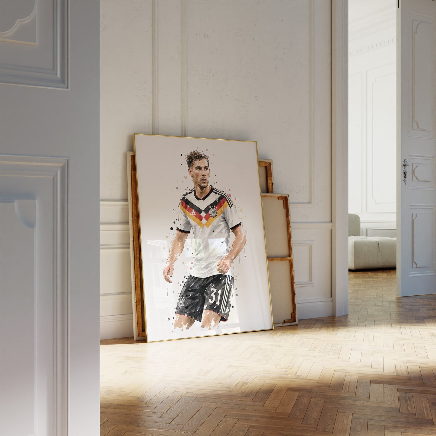 Fußball Poster Deutschland Spieler · Geschenkidee · Aquarell Sport Wandbild · Deko Print ohne Rahmen