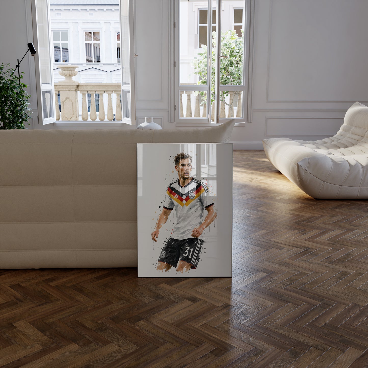 Fußball Poster Deutschland Spieler · Geschenkidee · Aquarell Sport Wandbild · Deko Print ohne Rahmen