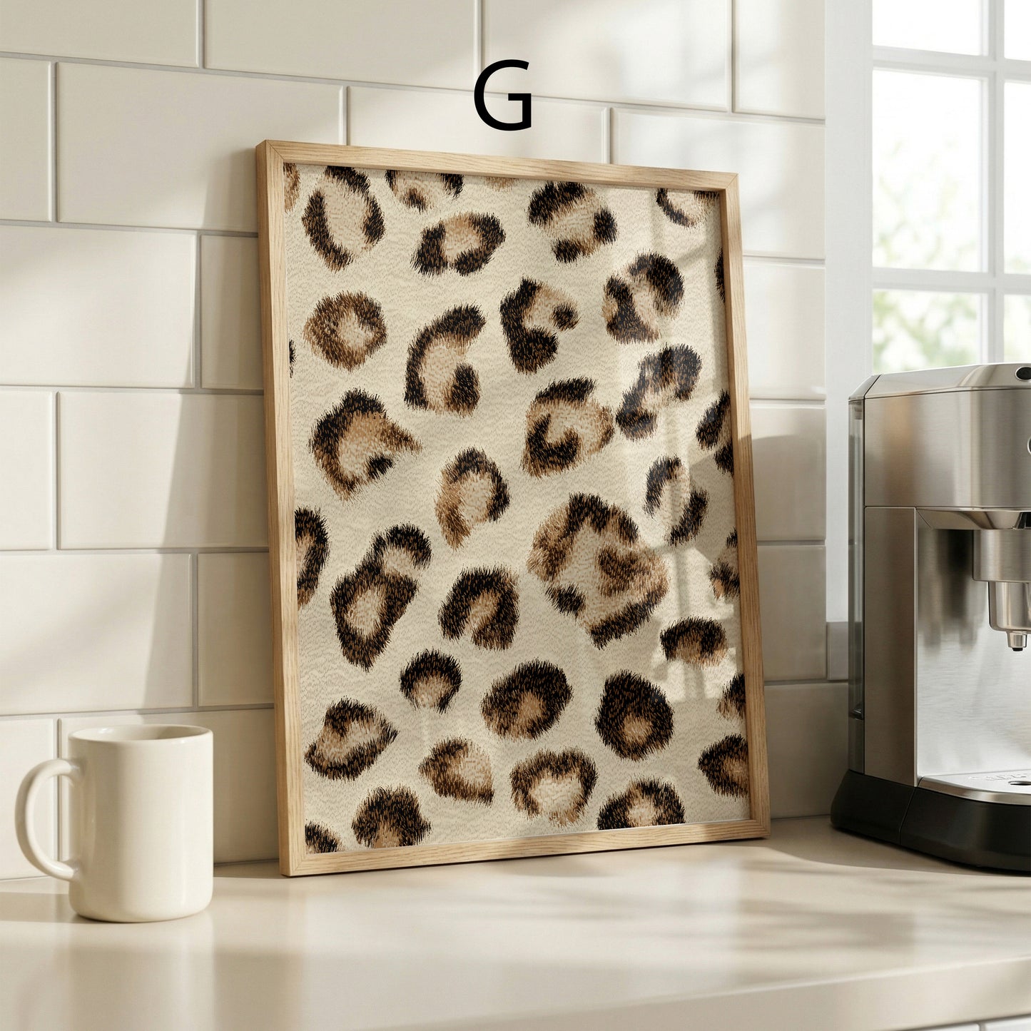 Leopardenmuster Poster · Geschenkidee · Beige Braun Grau Schwarz Weiß · Dekoprint ohne Rahmen
