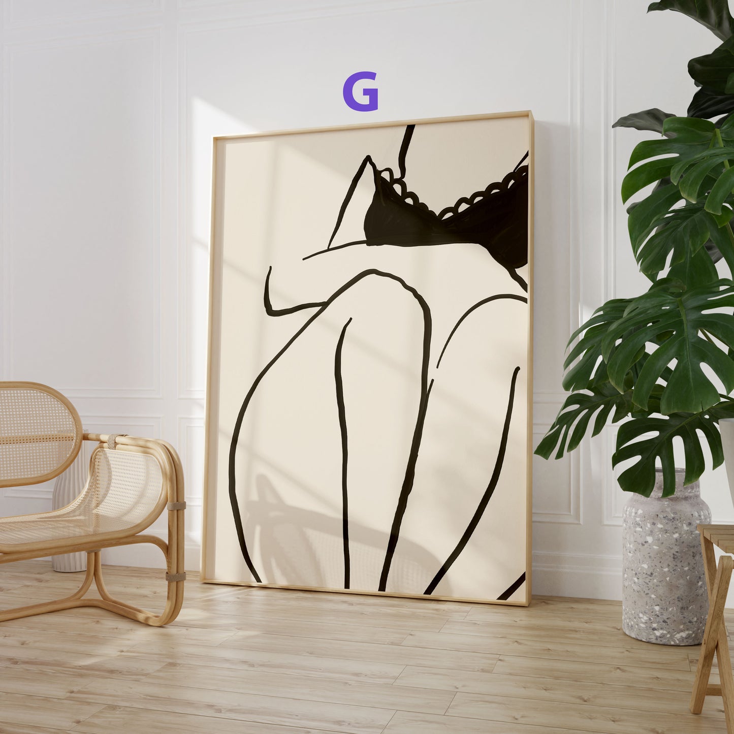 Feminine Porträt Poster · Geschenkidee · Feminine Figuren Körperkunst Maritime Illustrationen · Dekoprint ohne Rahmen