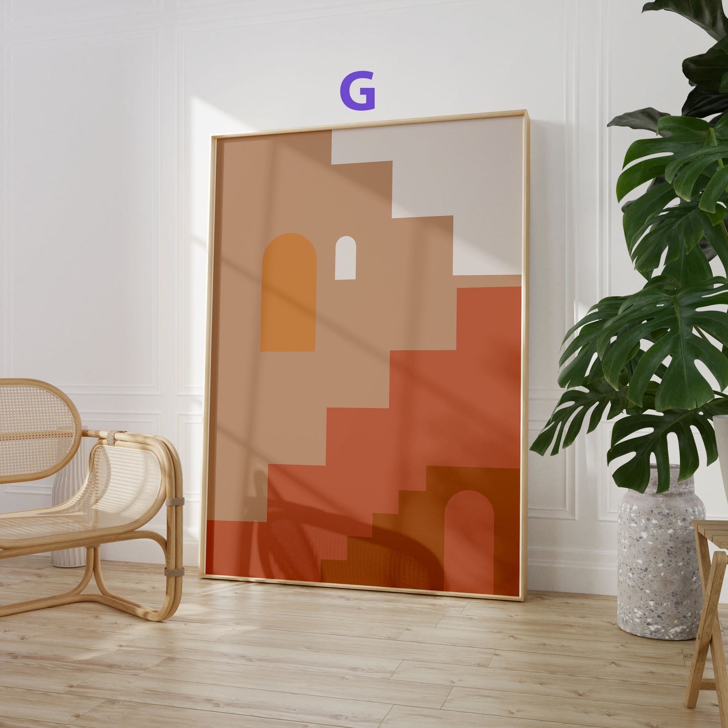 Boho Frauen Poster · Geschenkidee · Terrakotta, Wüstenkunst und Abstrakte Figuren · Dekoprint ohne Rahmen