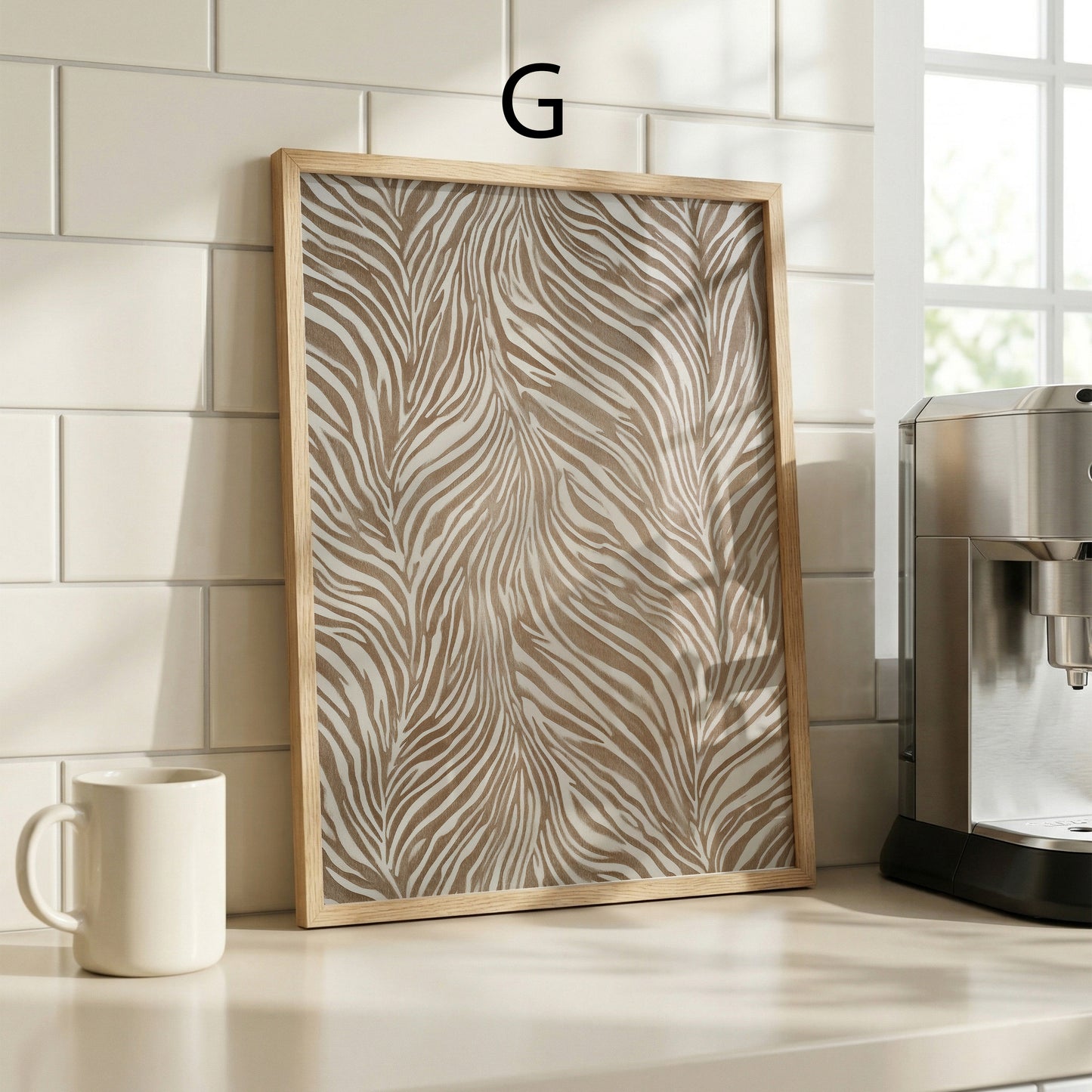 Tiermuster Poster · Geschenkidee · Klassische Raubkatzen Muster Leopard Pelz und Zebrastreifen Texturen · Dekoprint ohne Rahmen