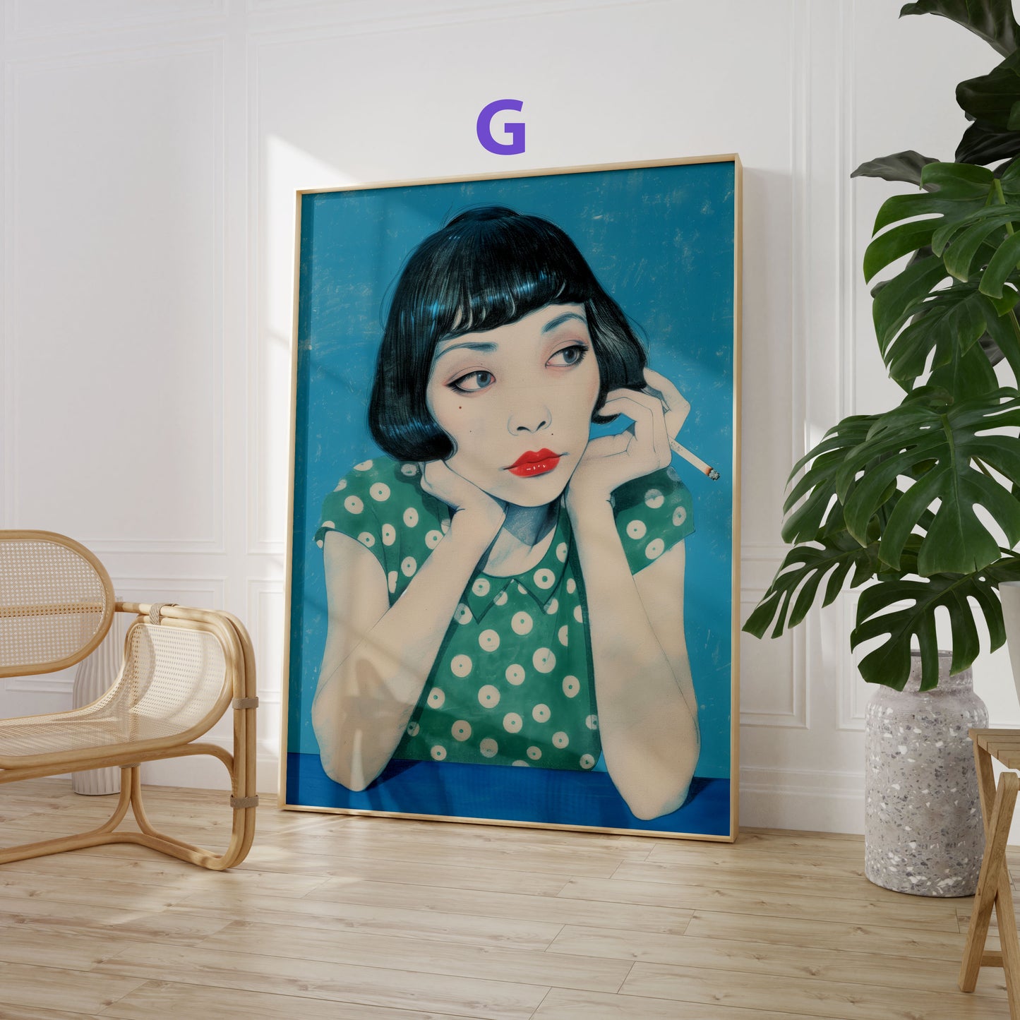Moderne Porträtkunst poster · Geschenkidee · Frauenporträts, Männerporträt und Landschaft · Dekoprint ohne Rahmen
