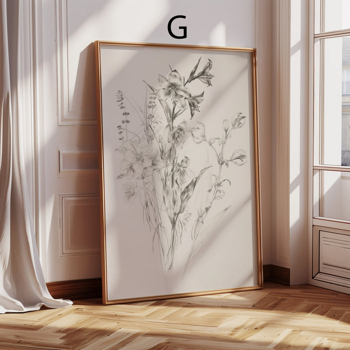 Dorf & Blumen Poster im Vintage Stil