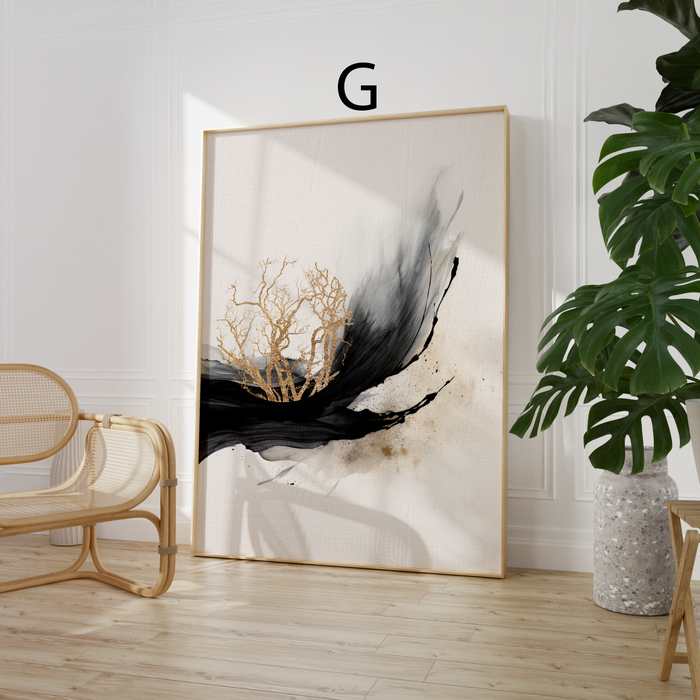 Geometrische Poster in Schwarz und Gold